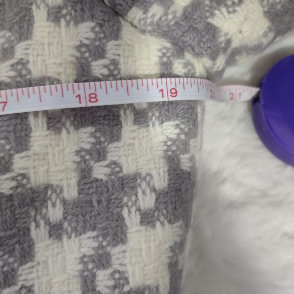 POINTZERO NICOLE BENISTI Women's White/Grey Houndstooth Pea Coat Size Medium - Picture 12 of 13